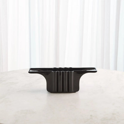Flying Column Black Vase by Global Views in black and black gloss. Made from unique in a modern style.