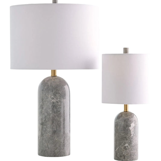Callanish Marble Lamp by Global Views in grey and marble. Made from unique in a unique style.