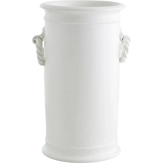 Rope Handle Vessel by Global Views in white. Made from unique in a modern style.