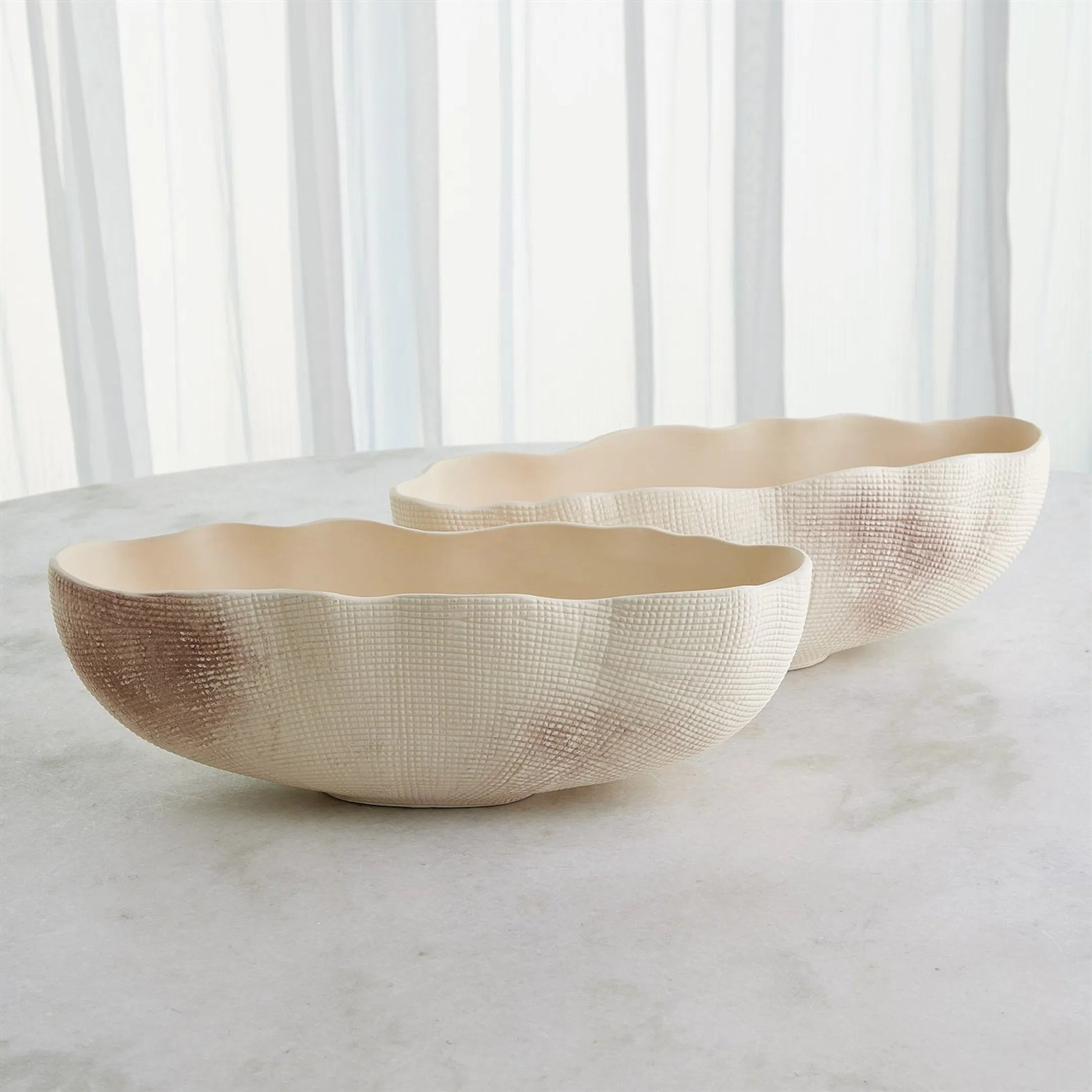 Sisal Oval Bowl by Global Views. Made from ceramic in a coastal style.