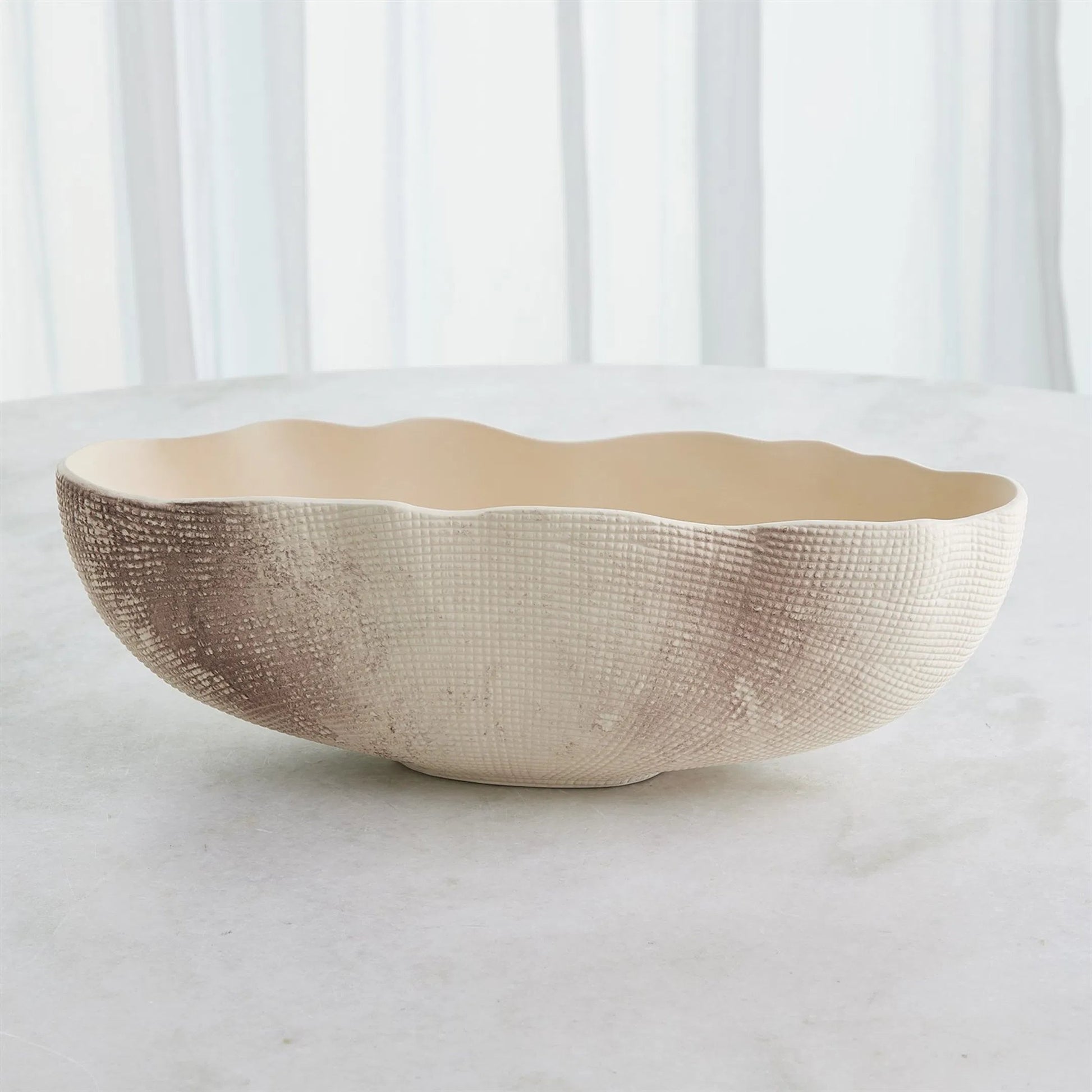 Sisal Oval Bowl by Global Views. Made from ceramic in a coastal style.