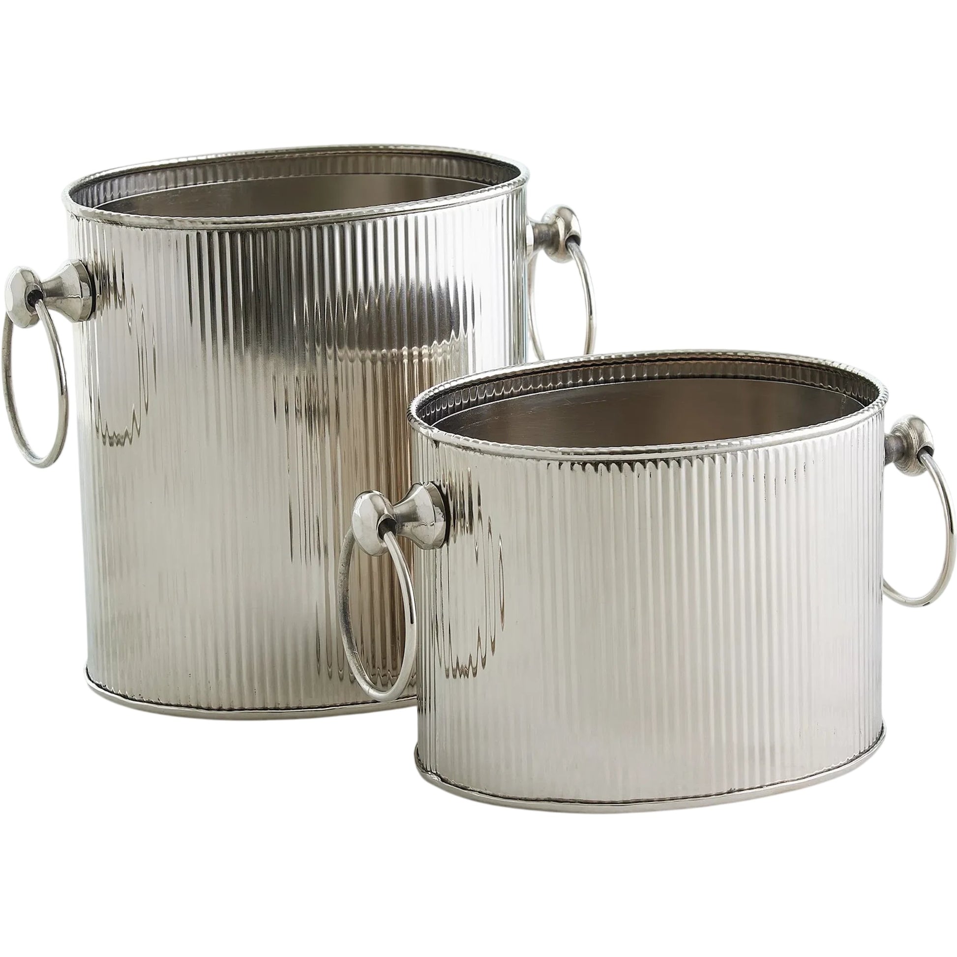 Winston Ice Bucket by Global Views. Made from stainless steel in a modern style.