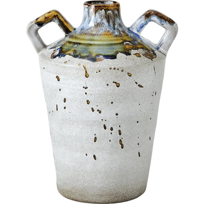 Volcan Handled Jar by Global Views in grey, reactive green. Made from ceramic in a eclectic & global style.