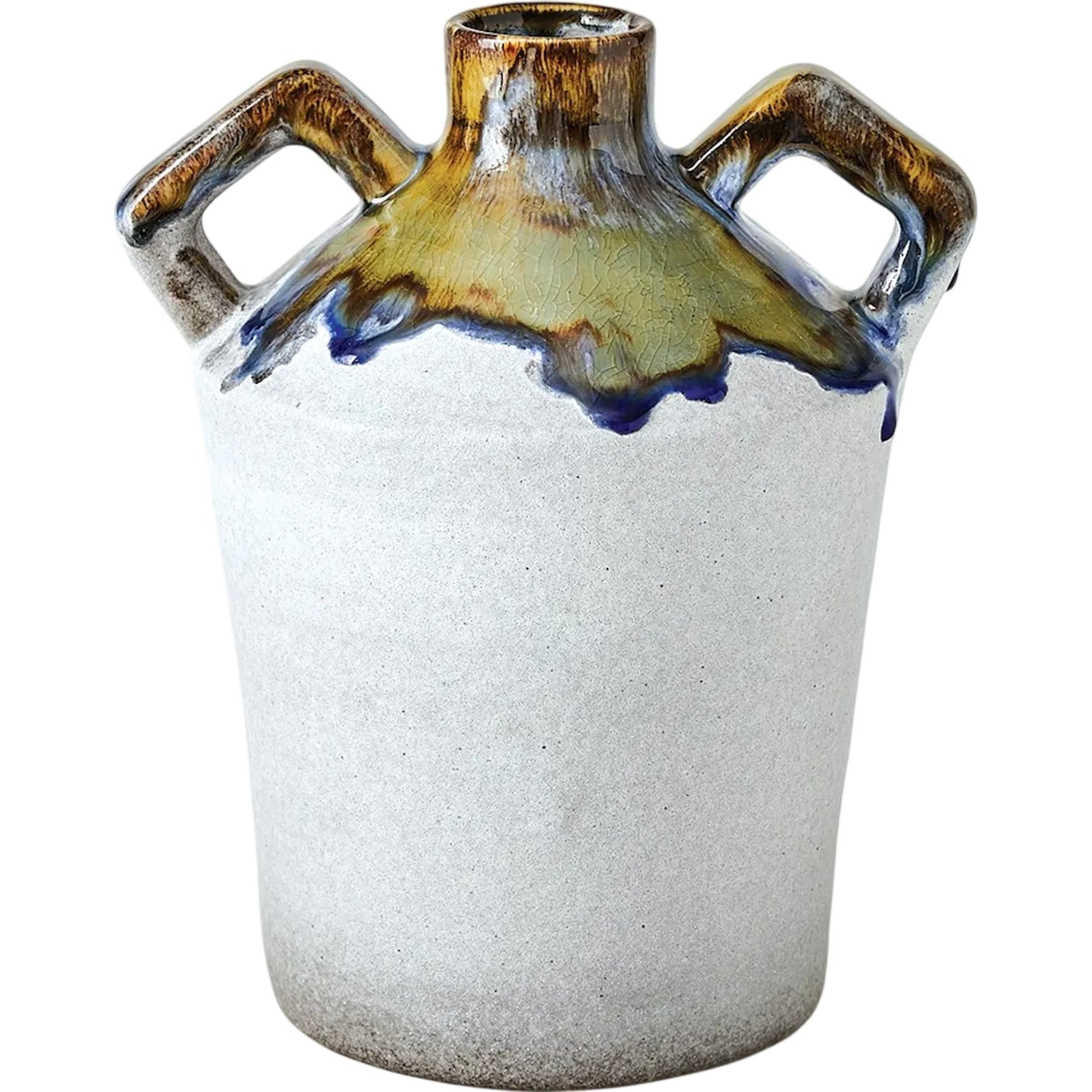 Volcan Handled Jar by Global Views in grey, reactive green. Made from ceramic in a eclectic & global style.