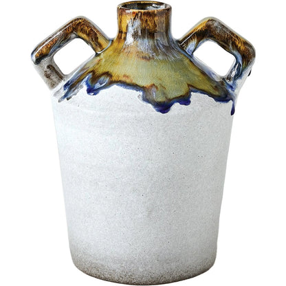 Volcan Handled Jar by Global Views in grey, reactive green. Made from ceramic in a eclectic & global style.