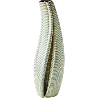 Rift Vase by Global Views in washed green. Made from earthenware in a eclectic & global style.
