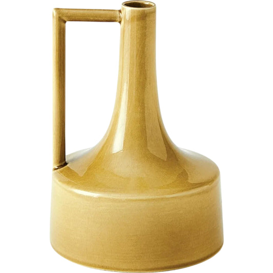 Garden Bottle by Global Views in ochre. Made from earthenware in a unique style.
