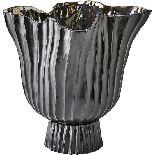 Folha Footed Vase by Global Views. Made from earthenware in a modern style.