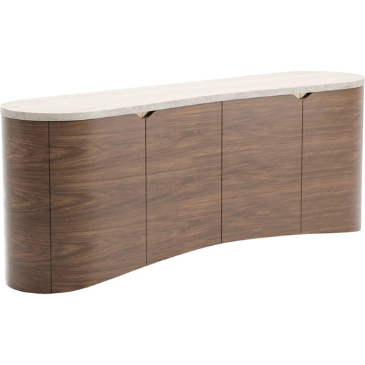 Fleur Sideboard by Caracole in gold and porcini. Made from unique in a transitional style.