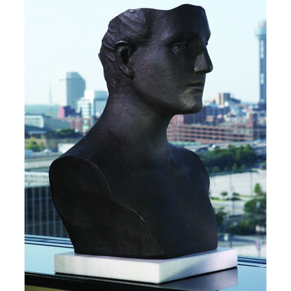 Head Sculpture by Global Views. Made from iron, white marble in a eclectic & global style.