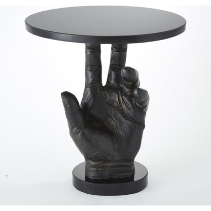 Hand Table by Global Views in bronze patina. Made from cast iron in a eclectic & global style.