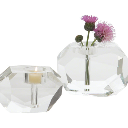 Gemstone Tealight Bud Vase by Global Views. Made from crystal in a transitional style.