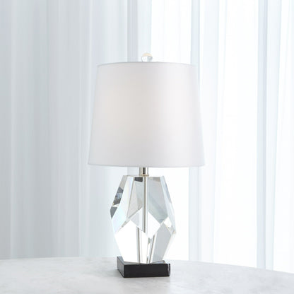 Facet Block Lamp by Global Views in crystal. Made from crystal, marble in a modern style.