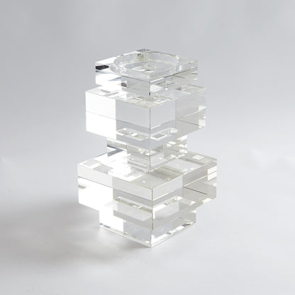 Brilliant Pillar Candle Holder by Global Views. Made from crystal in a transitional style.