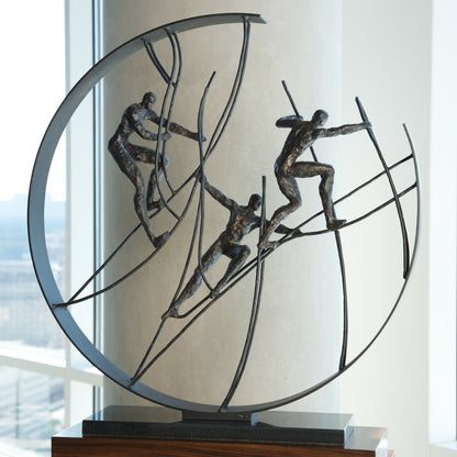 Climb to the Top Sculpture by Global Views. Made from cast iron, granite in a eclectic & global style.