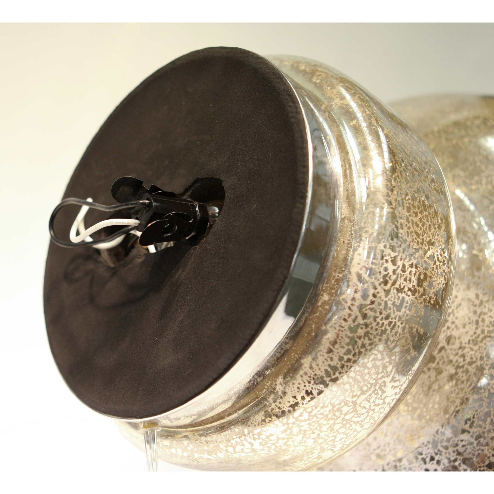 Inner Lamp by Global Views in nickel. Made from hand-blown antique mercury glass in a eclectic & global style.