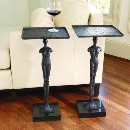 Modern Woman Table by Global Views in bronze. Made from iron, granite in a eclectic & global style.
