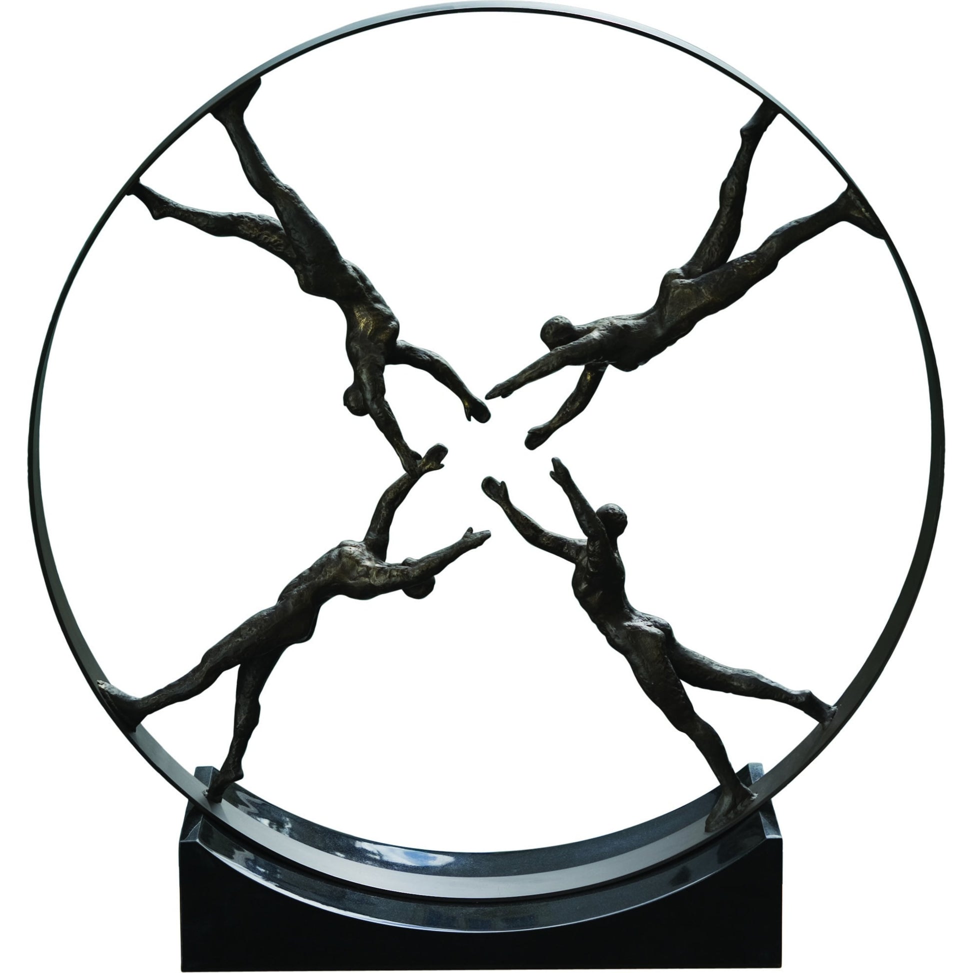Reaching for Center Sculpture by Global Views. Made from iron, granite in a eclectic & global style.