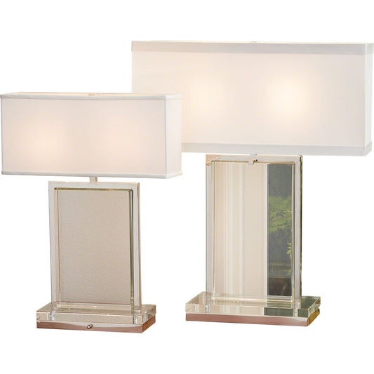 003 SR-701664 | Additional Silo | Crystal Slab Lamp by Global Views in nickel. Made from unique in a transitional style.