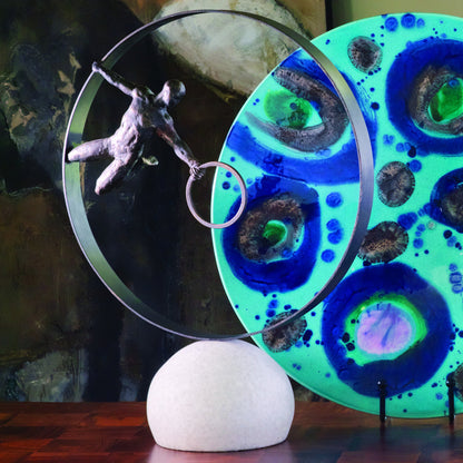 Circle in Circle Man by Global Views. Made from iron, white marble in a eclectic & global style.