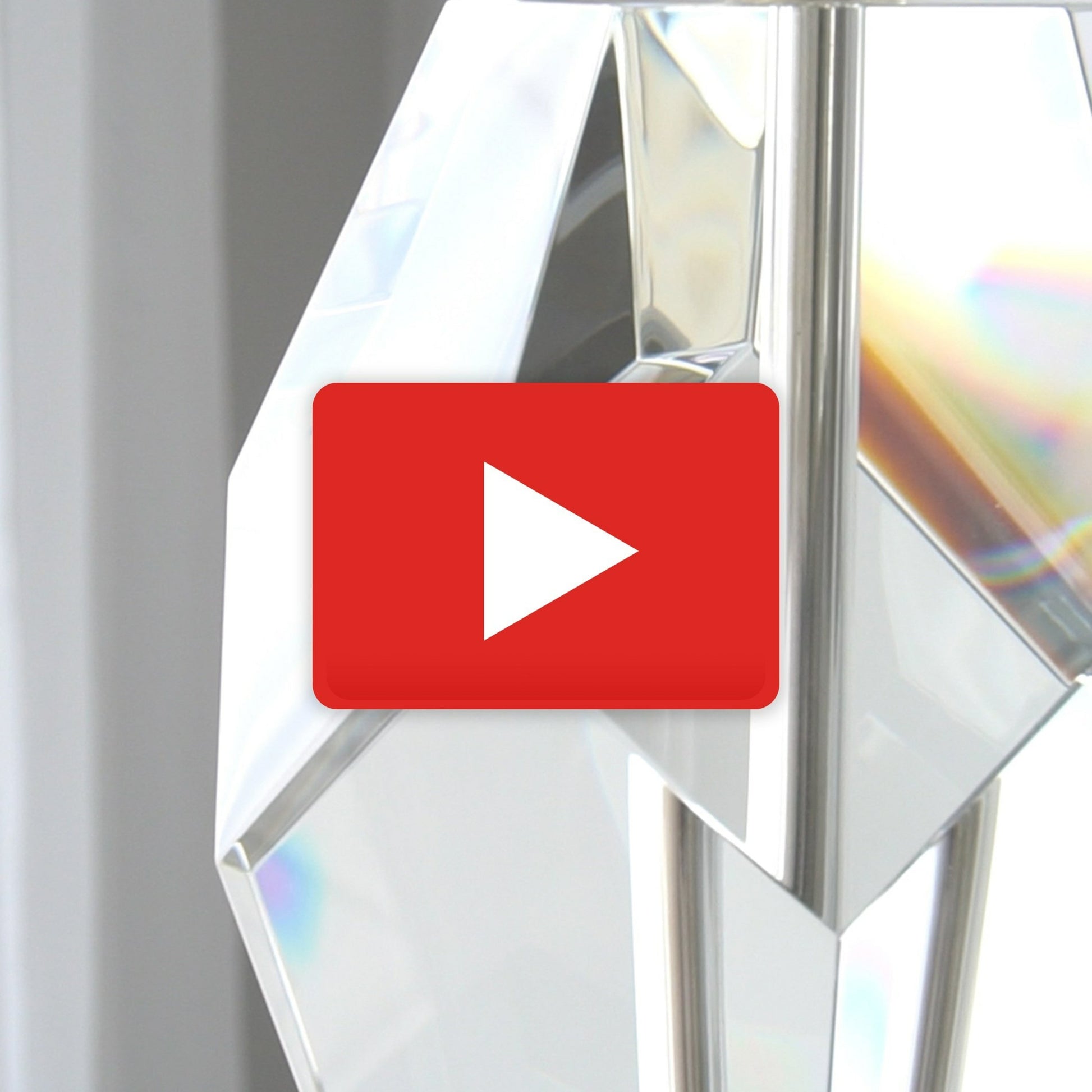 Facet Block Lamp by Global Views in crystal. Made from crystal, marble in a modern style.