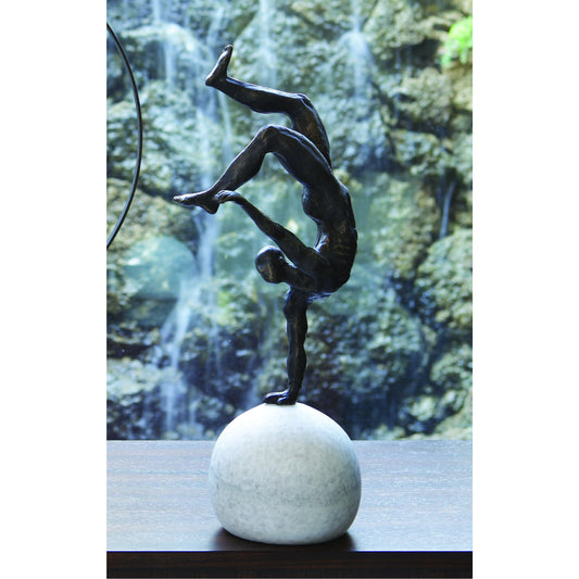 One Hand Balancing Act by Global Views. Made from iron, white marble in a eclectic & global style.