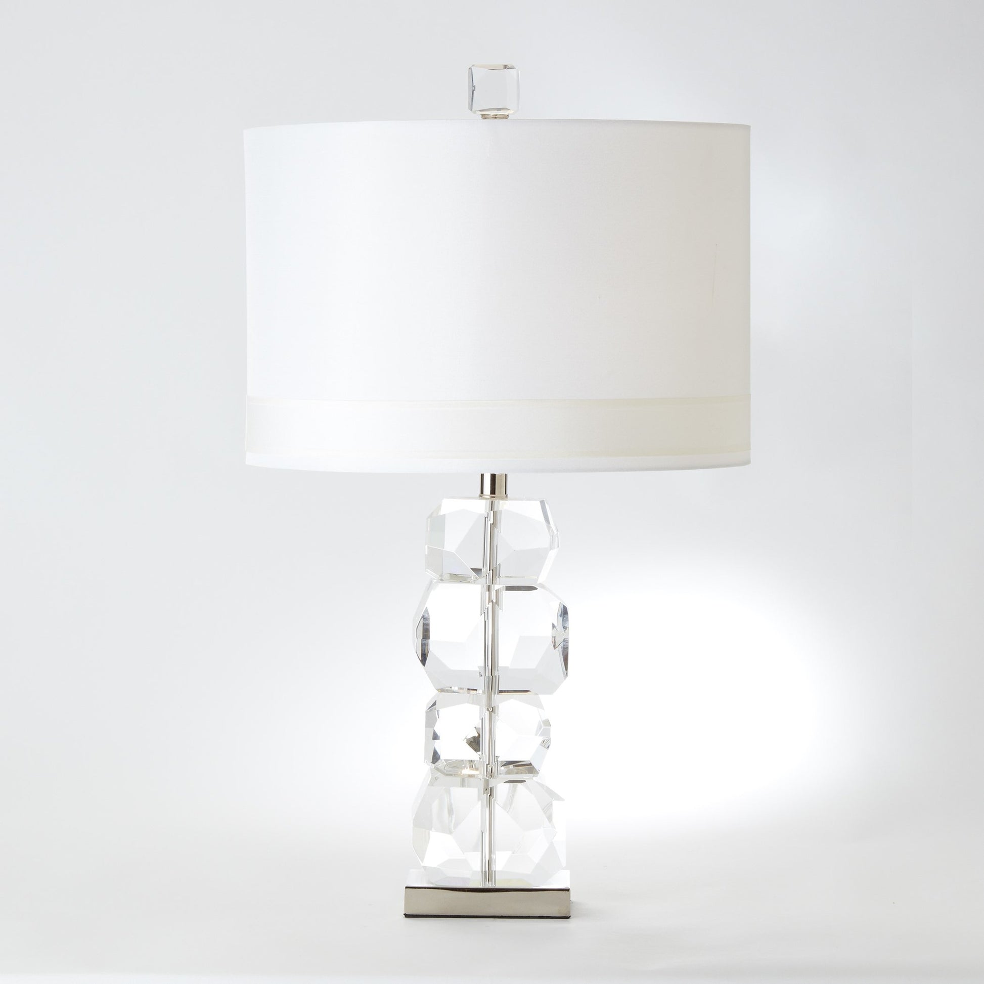 Stacked Gemstone Lamp by Global Views. Made from crystal, nickel in a modern style.