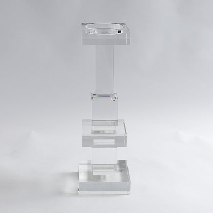 Brilliant Pillar Candle Holder by Global Views. Made from crystal in a transitional style.