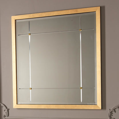 Beaumont Square Mirror by Global Views in silver leaf, nickel, brass. Made from mdf, mirror in a transitional style.