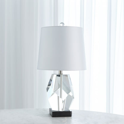 Facet Block Lamp by Global Views in crystal. Made from crystal, marble in a modern style.