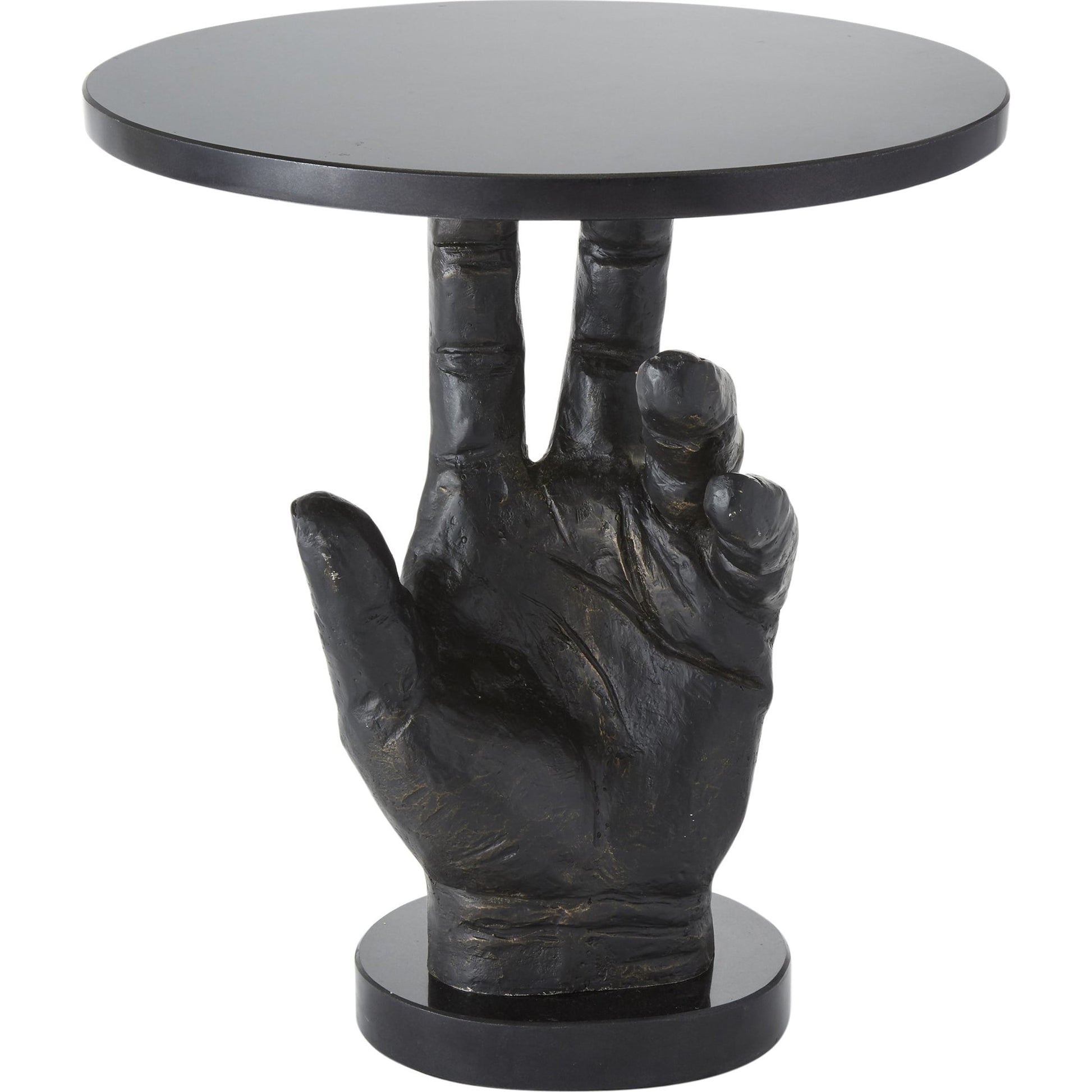 Hand Table by Global Views in bronze patina. Made from cast iron in a eclectic & global style.