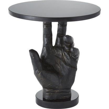 Hand Table by Global Views in bronze patina. Made from cast iron in a eclectic & global style.