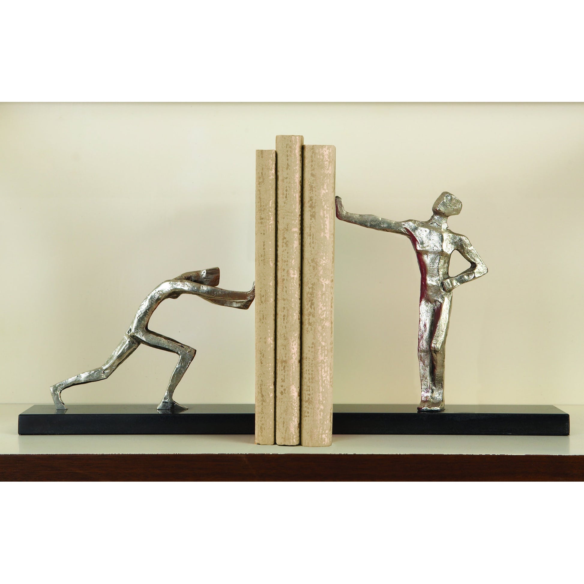 Blockhead Bookends by Global Views in nickel. Made from iron, marble in a eclectic & global style.