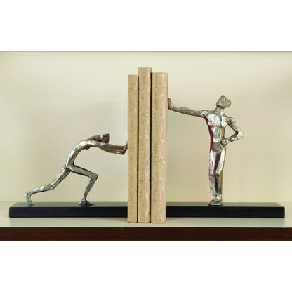 Blockhead Bookends by Global Views in nickel. Made from iron, marble in a eclectic & global style.