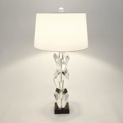 Facet Triple Block Lamp by Global Views in triple. Made from crystal, marble in a transitional style.