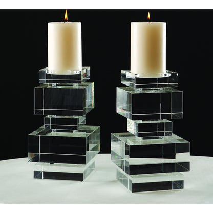 Brilliant Pillar Candle Holder by Global Views. Made from crystal in a transitional style.