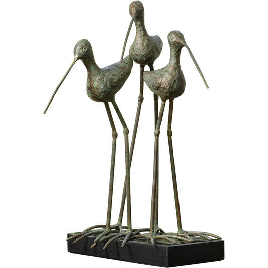 Sandhill Cranes by Global Views in verdi. Made from iron, granite in a coastal style.