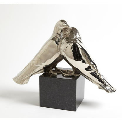 Love Doves by Global Views in brass. Made from brass, white marble in a transitional style.