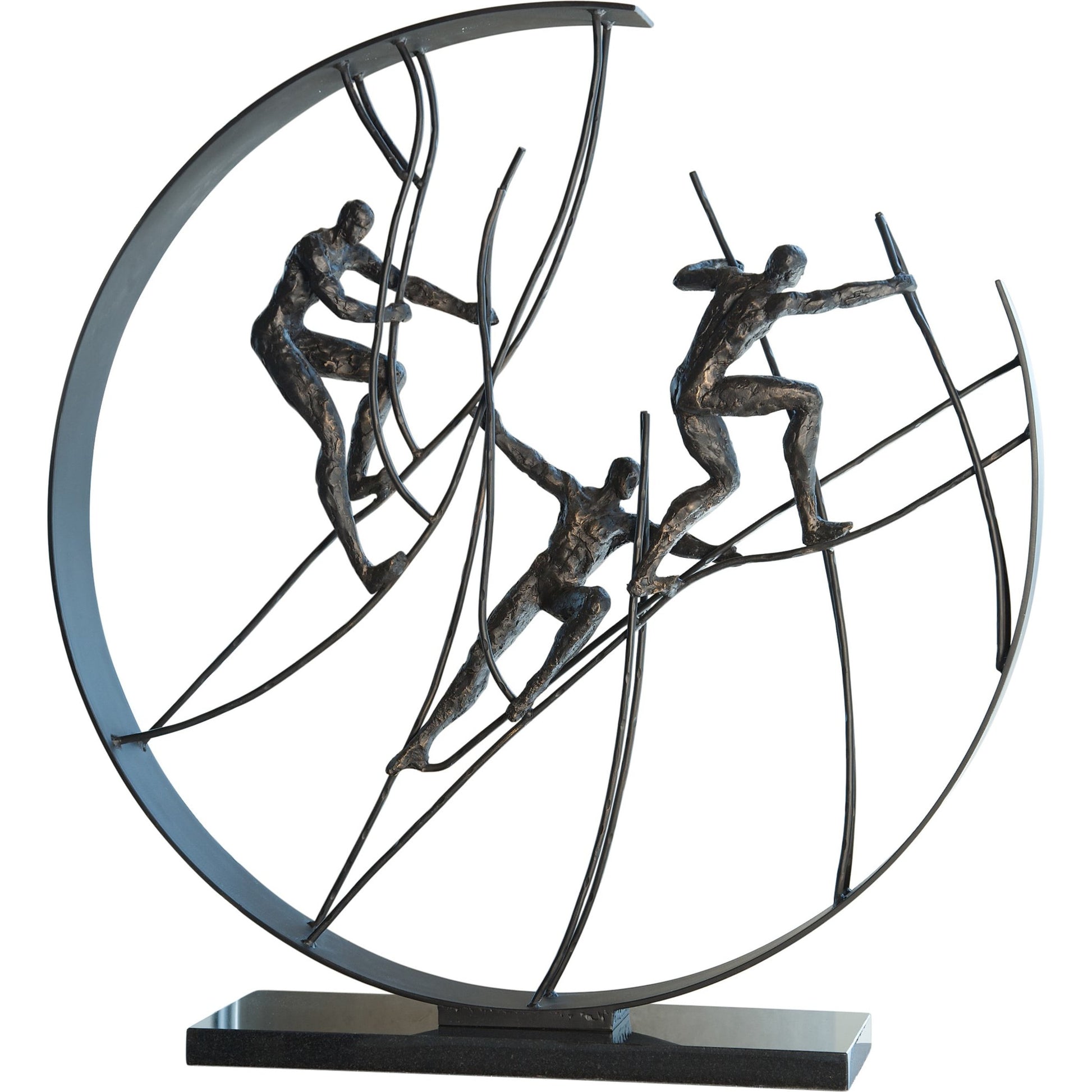 Climb to the Top Sculpture by Global Views. Made from cast iron, granite in a eclectic & global style.