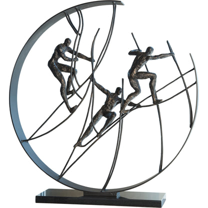 Climb to the Top Sculpture by Global Views. Made from cast iron, granite in a eclectic & global style.