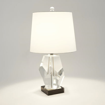 Facet Block Lamp by Global Views in crystal. Made from crystal, marble in a modern style.