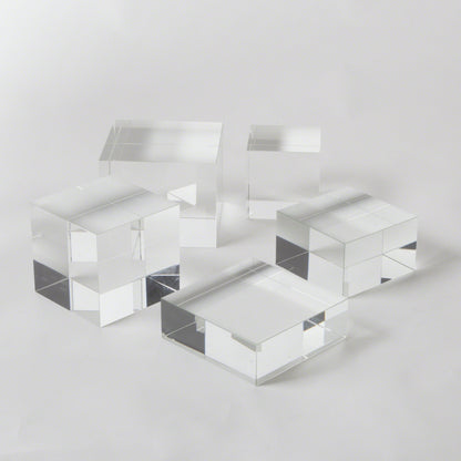 Crystal Cube Riser by Global Views. Made from crystal in a modern style.