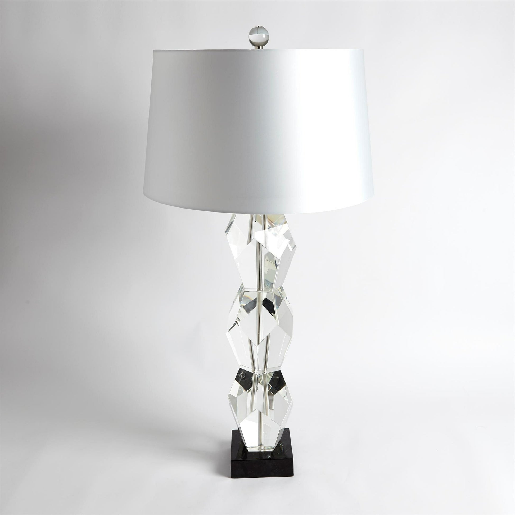 Facet Triple Block Lamp by Global Views in triple. Made from crystal, marble in a transitional style.
