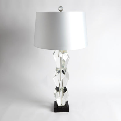 Facet Triple Block Lamp by Global Views in triple. Made from crystal, marble in a transitional style.