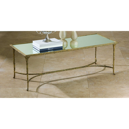 Organic Cocktail Table by Global Views in burnished brass. Made from cast brass, mirror in a transitional style.