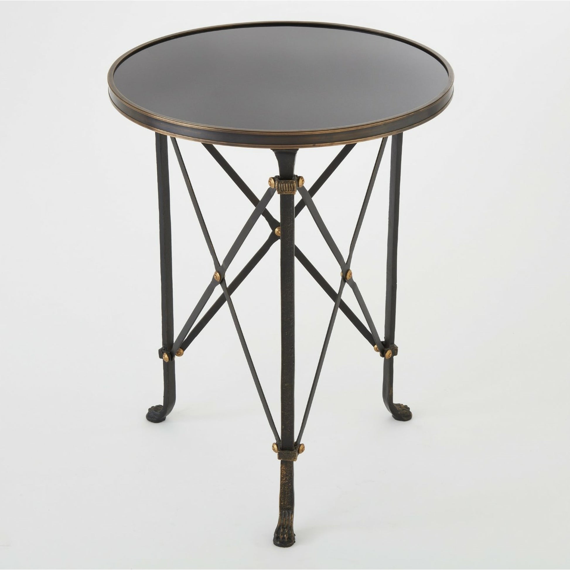 Directoire Table by Global Views in brass. Made from unique in a transitional style.