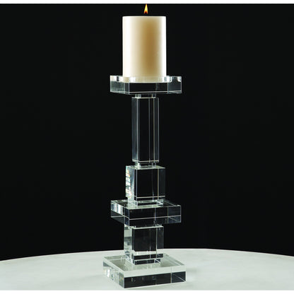 Brilliant Pillar Candle Holder by Global Views. Made from crystal in a transitional style.