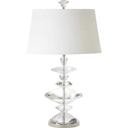 Tribal Lamp by Global Views in nickel. Made from crystal in a modern style.