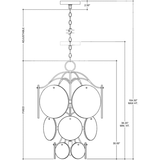 Rovigo Chandelier by Currey and Company in clear, silver leaf. Made from recycled glass, wrought iron in a transitional style.