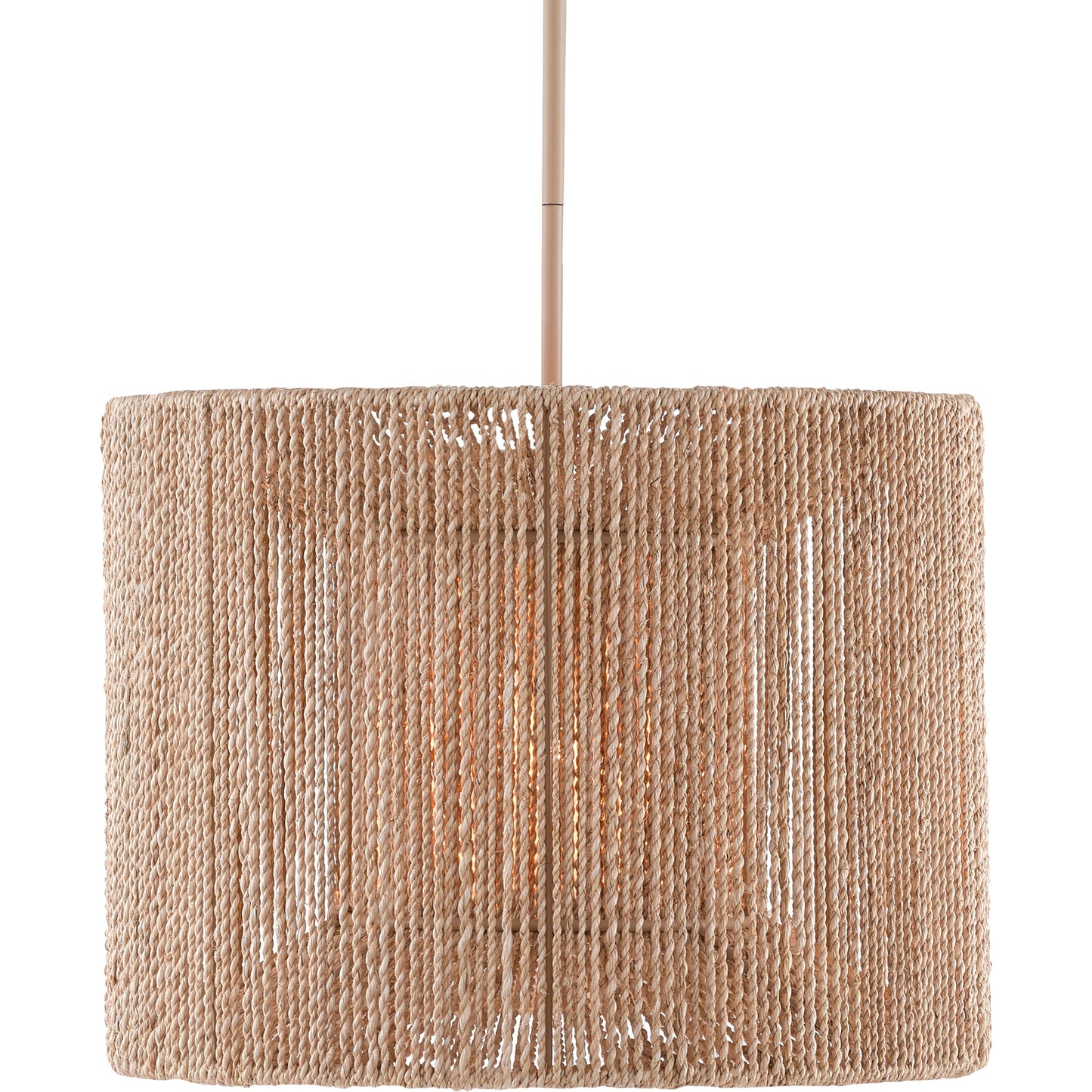 005 SR-890186 | Additional Silo | Mereworth Chandelier by Currey and Company in natural rope, beige. Made from wrought iron, abaca rope in a coastal style.